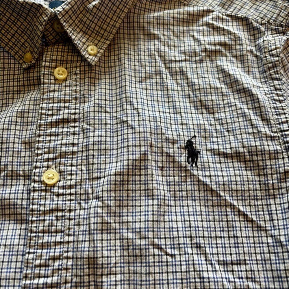 Ralph Lauren Boys Blue Plaid Button-Down Shirt - XL (18-20)